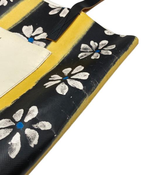 MARNI（マルニ）MARNI (マルニ) FLORAL SHOPPER トートバッグ/フローラルショッパー ブラック×イエローの古着・服飾アイテム