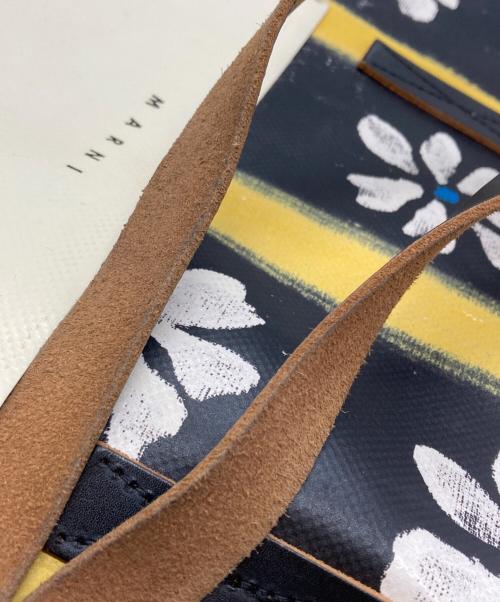 MARNI（マルニ）MARNI (マルニ) FLORAL SHOPPER トートバッグ/フローラルショッパー ブラック×イエローの古着・服飾アイテム