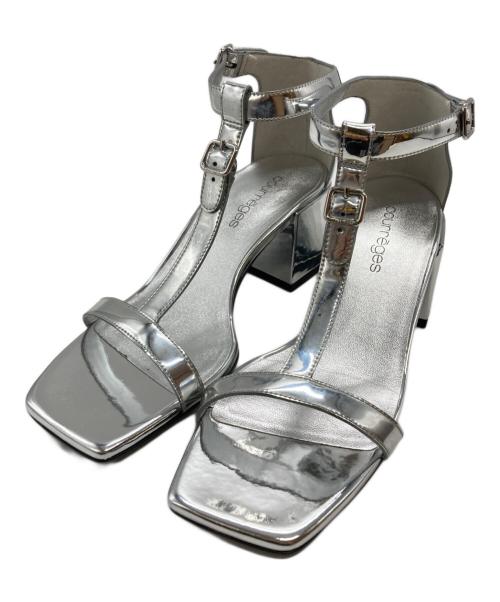 courreges（クレージュ）courreges (クレージュ) DOUBLE BUCKLE MIRROR SANDALS/ダブルバックルミラーサンダル シルバー サイズ:36の古着・服飾アイテム