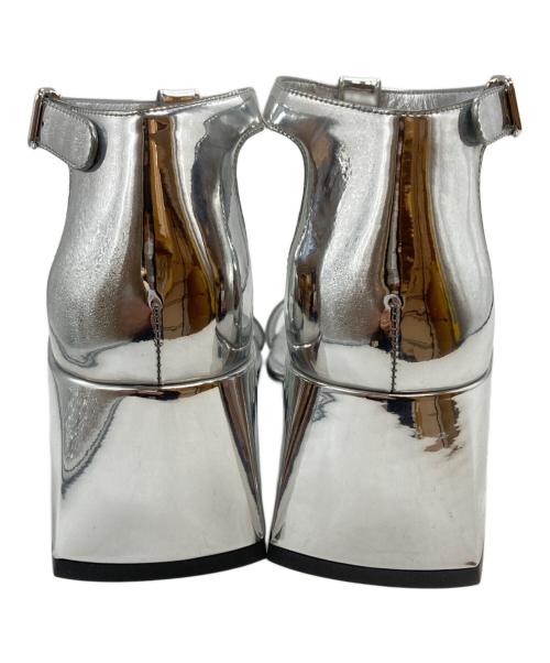 courreges（クレージュ）courreges (クレージュ) DOUBLE BUCKLE MIRROR SANDALS/ダブルバックルミラーサンダル シルバー サイズ:36の古着・服飾アイテム