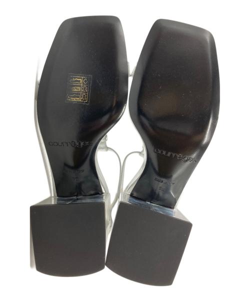 courreges（クレージュ）courreges (クレージュ) DOUBLE BUCKLE MIRROR SANDALS/ダブルバックルミラーサンダル シルバー サイズ:36の古着・服飾アイテム
