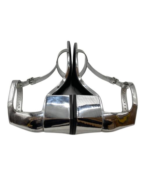 courreges（クレージュ）courreges (クレージュ) DOUBLE BUCKLE MIRROR SANDALS/ダブルバックルミラーサンダル シルバー サイズ:36の古着・服飾アイテム