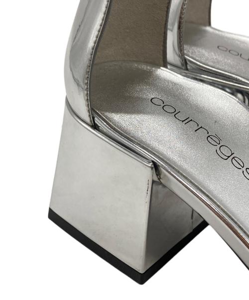 courreges（クレージュ）courreges (クレージュ) DOUBLE BUCKLE MIRROR SANDALS/ダブルバックルミラーサンダル シルバー サイズ:36の古着・服飾アイテム
