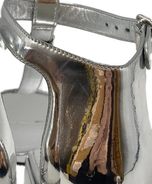 courreges（クレージュ）courreges (クレージュ) DOUBLE BUCKLE MIRROR SANDALS/ダブルバックルミラーサンダル シルバー サイズ:36の古着・服飾アイテム