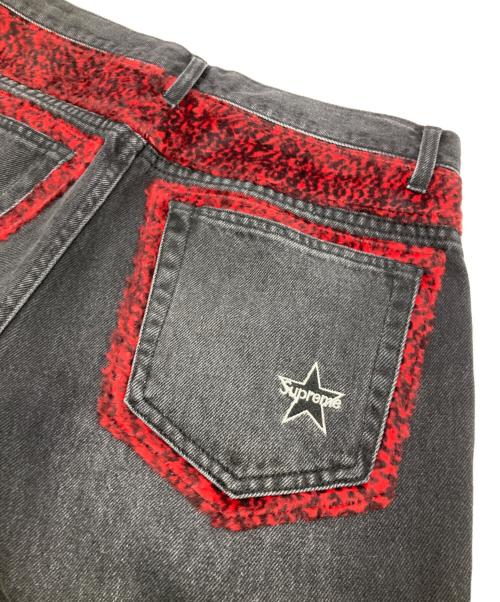 SUPREME（シュプリーム）Supreme (シュプリーム) Leopard Faux Fur Loose Fit Jeans ブラック サイズ:30の古着・服飾アイテム