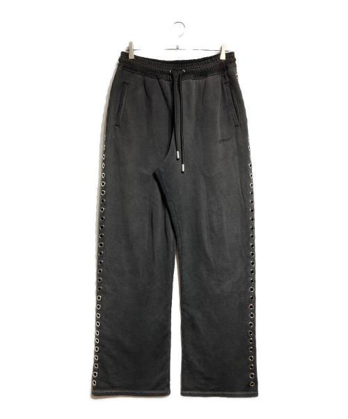 OFFWHITE（オフホワイト）OFFWHITE (オフホワイト) アイレットスウェットワイドパンツ/Eyelet Detail Wide-Leg Sweatpants グレー サイズ:Ｍの古着・服飾アイテム