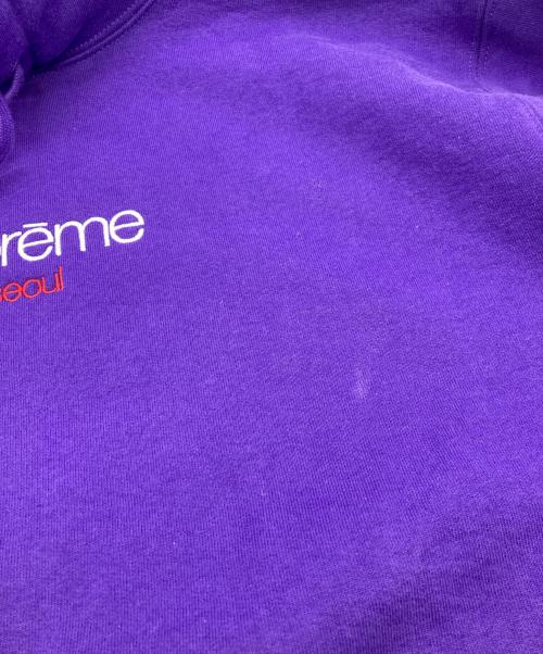 SUPREME（シュプリーム）Supreme (シュプリーム) Classic Logo Seoul Shop Hooded Sweatshirt パープル サイズ:Ｓの古着・服飾アイテム