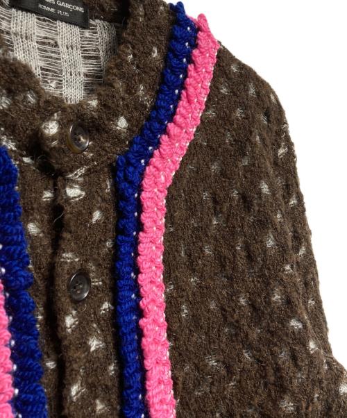 COMME des GARCONS HOMME PLUS（コムデギャルソンオムプリュス）COMME des GARCONS HOMME PLUS (コムデギャルソンオムプリュス) フリンジトリムカーディガン/Trim cardigan ブラウン サイズ:-の古着・服飾アイテム