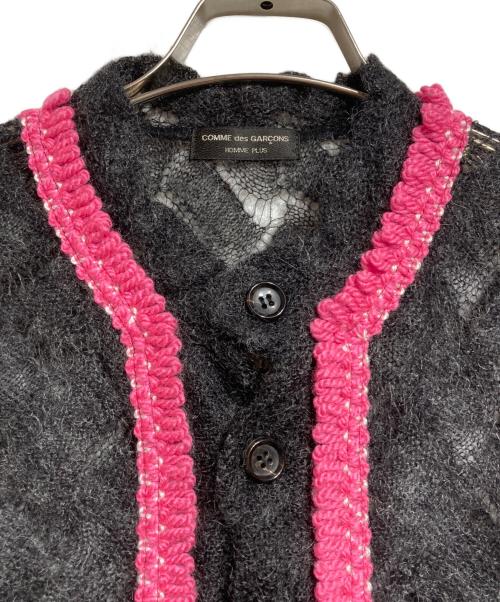 COMME des GARCONS HOMME PLUS（コムデギャルソンオムプリュス）COMME des GARCONS HOMME PLUS (コムデギャルソンオムプリュス) トリムシアーカーディガン/Sheer Cardigan with Trim グレー サイズ:-の古着・服飾アイテム