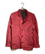 COMME des GARCONS HOMME PLUSコムデギャルソンオムプリュス）の古着「レースフリルライニングナイロンツイルテーラードジャケット/Nylon Twill Tailored Jacket」｜レッド