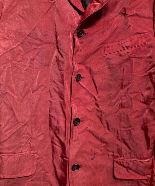 COMME des GARCONS HOMME PLUS（コムデギャルソンオムプリュス）COMME des GARCONS HOMME PLUS (コムデギャルソンオムプリュス) レースフリルライニングナイロンツイルテーラードジャケット/Nylon Twill Tailored Jacket レッド サイズ:Mの古着・服飾アイテム