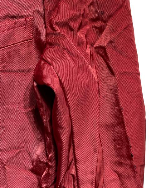 COMME des GARCONS HOMME PLUS（コムデギャルソンオムプリュス）COMME des GARCONS HOMME PLUS (コムデギャルソンオムプリュス) レースフリルライニングナイロンツイルテーラードジャケット/Nylon Twill Tailored Jacket レッド サイズ:Mの古着・服飾アイテム