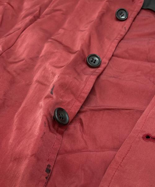 COMME des GARCONS HOMME PLUS（コムデギャルソンオムプリュス）COMME des GARCONS HOMME PLUS (コムデギャルソンオムプリュス) レースフリルライニングナイロンツイルテーラードジャケット/Nylon Twill Tailored Jacket レッド サイズ:Mの古着・服飾アイテム