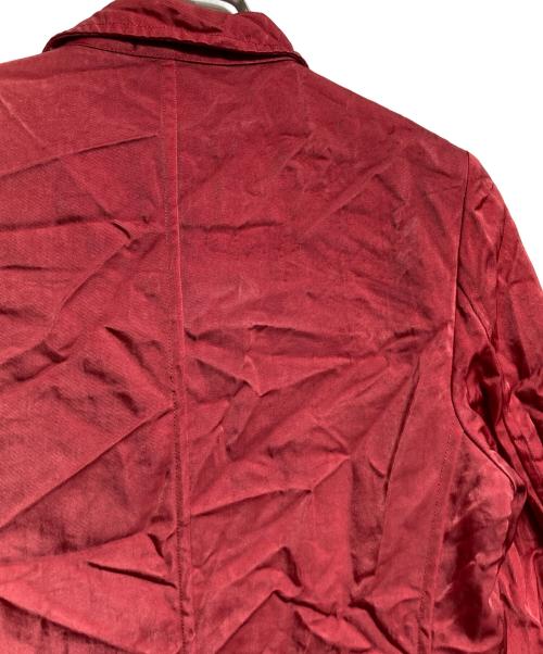 COMME des GARCONS HOMME PLUS（コムデギャルソンオムプリュス）COMME des GARCONS HOMME PLUS (コムデギャルソンオムプリュス) レースフリルライニングナイロンツイルテーラードジャケット/Nylon Twill Tailored Jacket レッド サイズ:Mの古着・服飾アイテム
