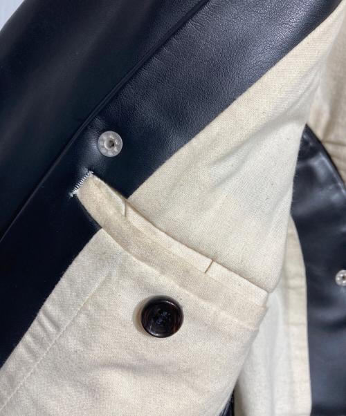 COMME des GARCONS HOMME PLUS（コムデギャルソンオムプリュス）COMME des GARCONS HOMME PLUS (コムデギャルソンオムプリュス) フェイクレザーロングジャケット ブラック サイズ:Sの古着・服飾アイテム