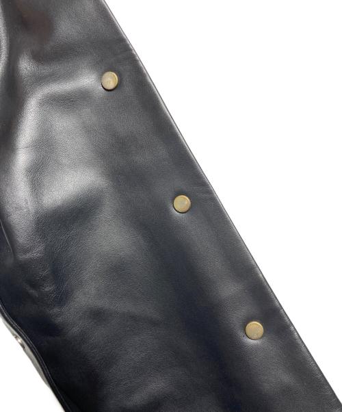 COMME des GARCONS HOMME PLUS（コムデギャルソンオムプリュス）COMME des GARCONS HOMME PLUS (コムデギャルソンオムプリュス) フェイクレザーロングジャケット ブラック サイズ:Sの古着・服飾アイテム