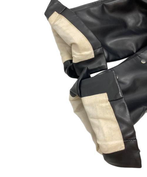 COMME des GARCONS HOMME PLUS（コムデギャルソンオムプリュス）COMME des GARCONS HOMME PLUS (コムデギャルソンオムプリュス) フェイクレザーロングジャケット ブラック サイズ:Sの古着・服飾アイテム