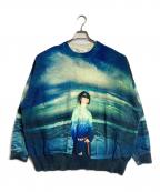 DAIRIKUダイリク）の古着「18SS Photo Pullover Knit/フォトプルオーバーニット」｜ブルー