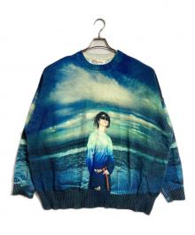 DAIRIKU（ダイリク）の古着「18SS Photo Pullover Knit/フォトプルオーバーニット」｜ブルー