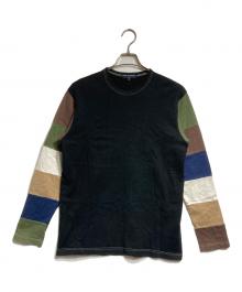 COMME des GARCONS HOMME（コムデギャルソン オム）の古着「ボーダースリーブL/Sカットソー/Striped Sleeve Long Sleeve Tee」｜ブラック×カーキ