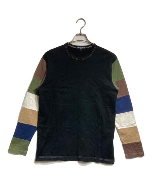 COMME des GARCONS HOMME（コムデギャルソン オム）COMME des GARCONS HOMME (コムデギャルソン オム) ボーダースリーブL/Sカットソー/Striped Sleeve Long Sleeve Tee ブラック×カーキ サイズ:Ｓの古着・服飾アイテム