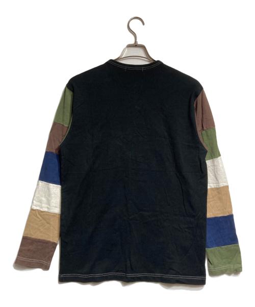 COMME des GARCONS HOMME（コムデギャルソン オム）COMME des GARCONS HOMME (コムデギャルソン オム) ボーダースリーブL/Sカットソー/Striped Sleeve Long Sleeve Tee ブラック×カーキ サイズ:Ｓの古着・服飾アイテム
