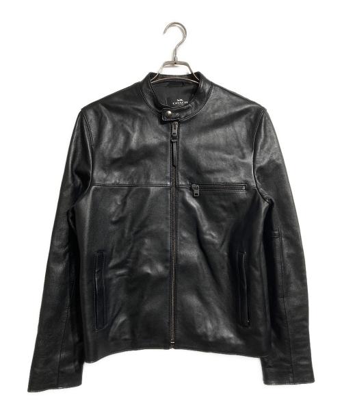 COACH（コーチ）COACH (コーチ) レザーシングルライダースジャケット/Single Riders Jacket ブラック サイズ:Mの古着・服飾アイテム