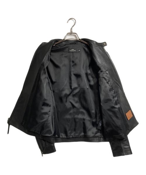 COACH（コーチ）COACH (コーチ) レザーシングルライダースジャケット/Single Riders Jacket ブラック サイズ:Mの古着・服飾アイテム