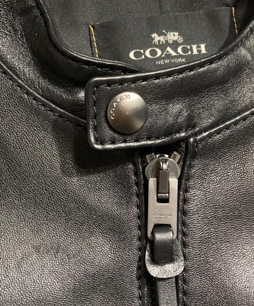 COACH（コーチ）COACH (コーチ) レザーシングルライダースジャケット/Single Riders Jacket ブラック サイズ:Mの古着・服飾アイテム