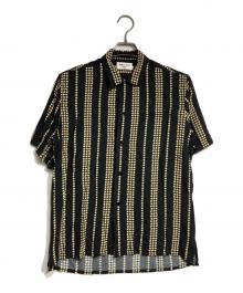 Saint Laurent Paris（サンローランパリ）の古着「スターストライプS/Sシャツ/Star Striped S/S Shirt 」｜ブラック