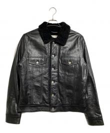 Saint Laurent Paris（サンローランパリ）の古着「ムートンレザートラッカージャケット/Shearling Trucker Jacket」｜ブラック