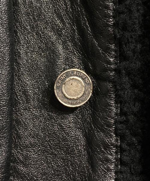 Saint Laurent Paris（サンローランパリ）Saint Laurent Paris (サンローランパリ) ムートンレザートラッカージャケット/Shearling Trucker Jacket ブラック サイズ:48の古着・服飾アイテム