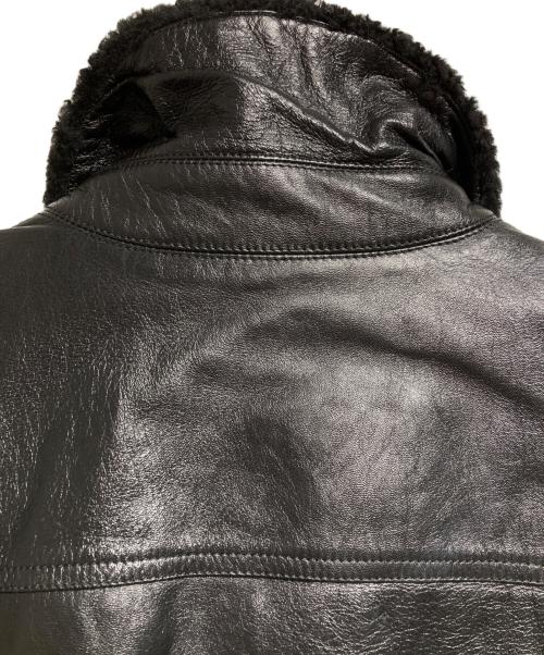 Saint Laurent Paris（サンローランパリ）Saint Laurent Paris (サンローランパリ) ムートンレザートラッカージャケット/Shearling Trucker Jacket ブラック サイズ:48の古着・服飾アイテム