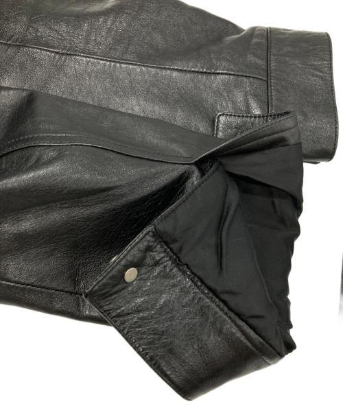 Saint Laurent Paris（サンローランパリ）Saint Laurent Paris (サンローランパリ) ムートンレザートラッカージャケット/Shearling Trucker Jacket ブラック サイズ:48の古着・服飾アイテム