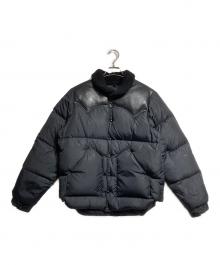 RockyMountainFeatherBed（ロッキーマウンテンフェザーベッド）の古着「レザーヨークダウンジャケット/Leather yoke down jacket」｜ブラック