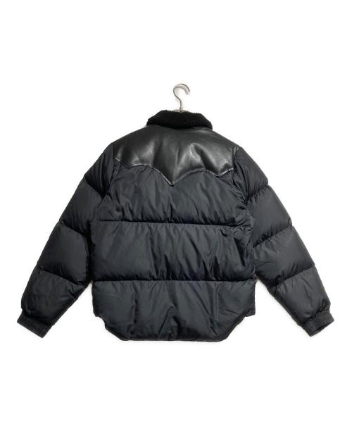 RockyMountainFeatherBed（ロッキーマウンテンフェザーベッド）RockyMountainFeatherBed (ロッキーマウンテンフェザーベッド) レザーヨークダウンジャケット/Leather yoke down jacket ブラック サイズ:38の古着・服飾アイテム