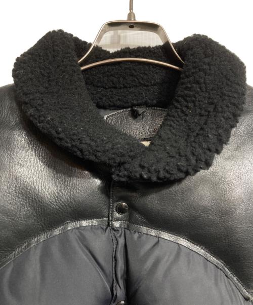 RockyMountainFeatherBed（ロッキーマウンテンフェザーベッド）RockyMountainFeatherBed (ロッキーマウンテンフェザーベッド) レザーヨークダウンジャケット/Leather yoke down jacket ブラック サイズ:38の古着・服飾アイテム