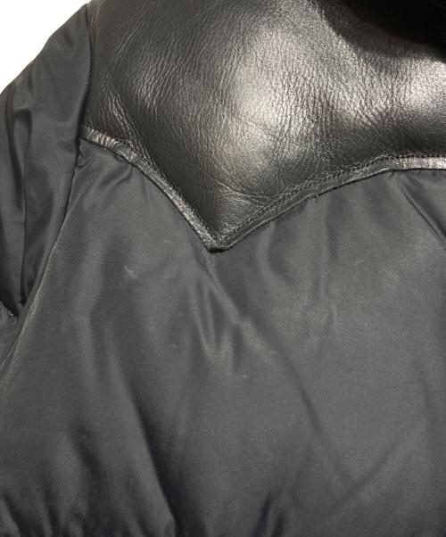 RockyMountainFeatherBed（ロッキーマウンテンフェザーベッド）RockyMountainFeatherBed (ロッキーマウンテンフェザーベッド) レザーヨークダウンジャケット/Leather yoke down jacket ブラック サイズ:38の古着・服飾アイテム