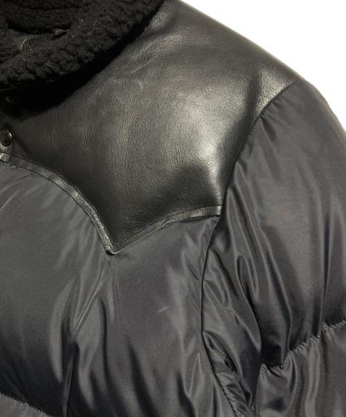 RockyMountainFeatherBed（ロッキーマウンテンフェザーベッド）RockyMountainFeatherBed (ロッキーマウンテンフェザーベッド) レザーヨークダウンジャケット/Leather yoke down jacket ブラック サイズ:38の古着・服飾アイテム