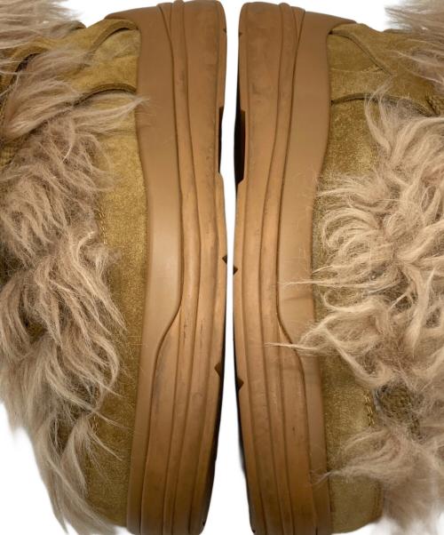 MONCLER（モンクレール）MONCLER (モンクレール) フェイクファーレースアップブーツ/Faux fur lace-up boots ブラウン サイズ:38の古着・服飾アイテム