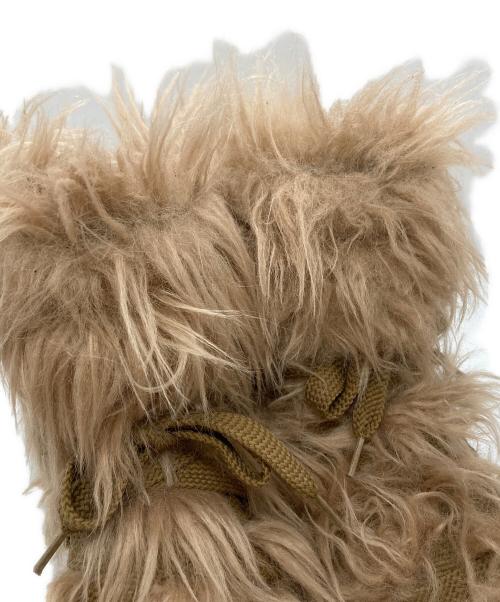MONCLER（モンクレール）MONCLER (モンクレール) フェイクファーレースアップブーツ/Faux fur lace-up boots ブラウン サイズ:38の古着・服飾アイテム