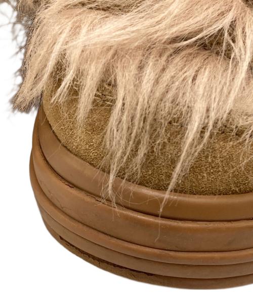 MONCLER（モンクレール）MONCLER (モンクレール) フェイクファーレースアップブーツ/Faux fur lace-up boots ブラウン サイズ:38の古着・服飾アイテム