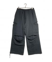 TASKS（タスク）の古着「ダメージ加工スウェットワイドパンツ/Sweat Wide Pants」｜ブラック