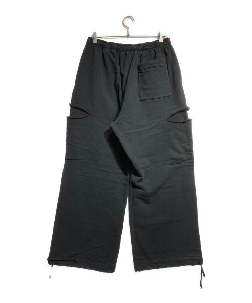 TASKS（タスク）TASKS (タスク) ダメージ加工スウェットワイドパンツ/Sweat Wide Pants ブラック サイズ:Freeの古着・服飾アイテム