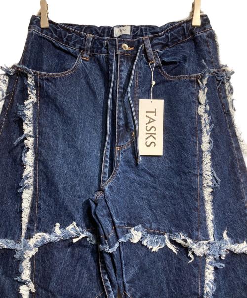 TASKS（タスク）TASKS (タスク) ダメージ加工バギーデニムパンツ/Baggy denim pants インディゴ サイズ:FREEの古着・服飾アイテム