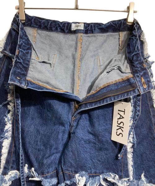 TASKS（タスク）TASKS (タスク) ダメージ加工バギーデニムパンツ/Baggy denim pants インディゴ サイズ:FREEの古着・服飾アイテム
