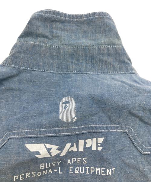 A BATHING APE（ア ベイシング エイプ）A BATHING APE (ア ベイシング エイプ) シャンブレーシャツ ブルー サイズ:Mの古着・服飾アイテム