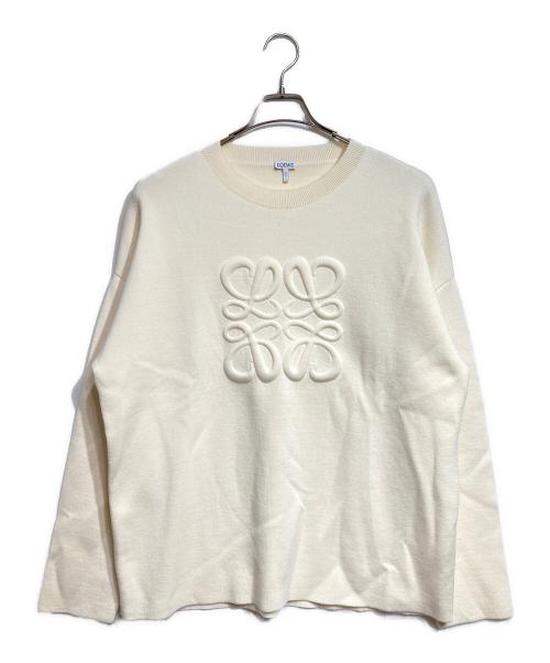 LOEWE（ロエベ）LOEWE (ロエベ) DEBOSSED ANAGRAM SWEATER ベージュ サイズ:Mの古着・服飾アイテム
