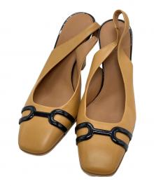 HERMES（エルメス）の古着「スリングバックヒールパンプス/Patent leather slingback pumps」｜ベージュ