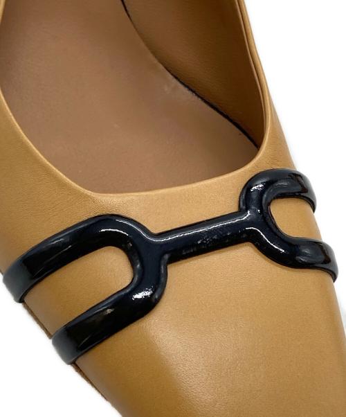 HERMES（エルメス）HERMES (エルメス) スリングバックヒールパンプス/Patent leather slingback pumps ベージュ サイズ:37の古着・服飾アイテム
